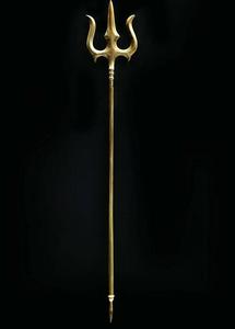 Handmade Golden Brass Holy Shiva Trishul With Handle Sculptures Figurine <b>Statue</b> Statement Pieces Decor Gift Items - Product Image 5
