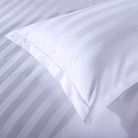Draps d'hôtel en coton percale uni, tissu satiné rayé respirant et doux au toucher, 200TC 300TC, pour la maison et l'hôtellerie