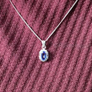 Collier pour femme en Tanzanite naturelle, pierre de naissance de décembre, bijoux faits à la main, chaîne en argent sterling 925 - Product Image 6