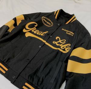 Chaqueta Universitaria Unisex Negra de Spandex con Bordado Personalizado y Diseño Impreso, Último Estilo de Béisbol - Product Image 5