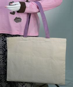 Grand sac fourre-tout en toile de coton imprimé de logo personnalisé écologique et durable pour voyage shopping de créateur mignon sac promotionnel lavable - Product Image 1