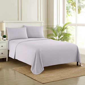 Hotel Sheets <b>White</b> Woven Polyester/Cotton 200TC Organic Eco-Friendly Grade a <b>Bed</b> Linen Set for <b>King</b> <b>Size</b> Linen Bedsheets - Product Image 4