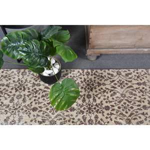 Tapis turc vintage de 4,9x7.9 pieds, tapis en laine tissé plat marron beige avec motif patchwork pour décorations de salon - Product Image 5