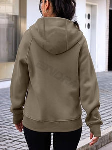 Vêtements d'entraînement pour femmes 100% polyester Coton Hoodies Vintage Plain Zipper Cropped Wome's Respirant Hoodies - Product Image 3