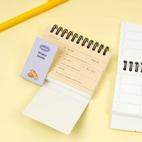 POPOPANCY – Lot de 4 mini-carnets B6 à spirale avec couverture en papier, thème Personnages et Vocabulaire, option logo personnalisé, pour usage promotionnel