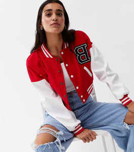 Chaqueta universitaria para mujer: ropa deportiva clásica universitaria, tela suave y opciones de impresión personalizadas - Product Image 1