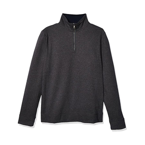 New Arrival Men Casual Wear Long Sleeve Pullover Plain Solid Quarter <b>Zip</b> <b>Shirts</b> Color Quarter <b>Zip</b> Fleece cotton blended - Product Image 6