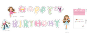 <span class=keywords><strong>2022</strong></span> conception personnalisée joyeux anniversaire décorations bannière dessin animé papier guirlande pour fournitures de fête - Product Image 6