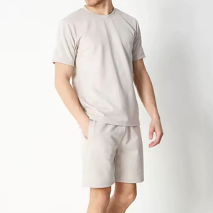 Ensemble T-shirt et short tendance pour homme Col à capuche grande taille avec short assorti - Product Image 6
