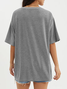 T-shirts lourds pour femmes t-shirt décontracté pour femmes t-shirt surdimensionné femmes respirant 100% coton respirant pas cher prix - Product Image 3