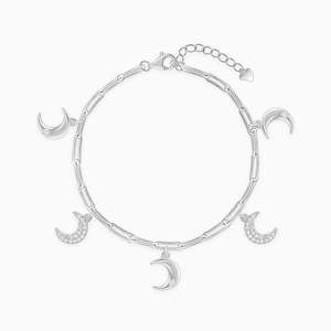 Pulsera fina de plata de media luna - Product Image 3