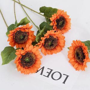 Fleur artificielle en soie <span class=keywords><strong>de</strong></span> style européen et latin, tournesol unique, style campagnard, accessoire <span class=keywords><strong>de</strong></span> photographie pour la maison, <span class=keywords><strong>bouquet</strong></span> <span class=keywords><strong>de</strong></span> <span class=keywords><strong>mariage</strong></span> - Product Image 2