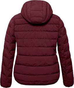 Vestes légères pour femmes grandes tailles, veste matelassée chaude à fermeture éclair intégrale avec capuche - Product Image 2