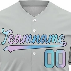 Tasa razonable mejor tela Hombres Jersey de béisbol hecho a medida totalmente elegante manga corta estilo Jersey de béisbol con peso ligero - Product Image 5