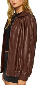 Chaquetas extragrandes de piel de cordero 100% para mujer, patrón sólido de invierno con cierre de cremallera, logotipo frontal, diseño transpirable - Product Image 3