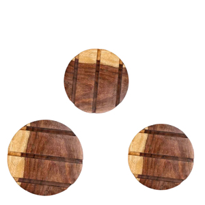 แผ่นรองแก้วทำจากไม้อะคาเซียแผ่นรองแก้วทำจากไม้ธรรมชาติสำหรับตกแต่งโต๊ะเป็นมิตรกับสิ่งแวดล้อม - Product Image 3