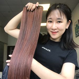 Paquetes de cabello humano virgen vietnamita crudo recto de hueso de Color naranja trama Genius sin procesar con cierre de encaje - Product Image 1