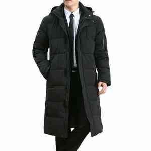 Manteau à capuche chaud personnalisé Streetwear Manteaux de duvet longs avec fermeture éclair pour hommes Grande taille Veste bouffante coupe-vent d'hiver Manteaux Vestes pour hommes - Product Image 2