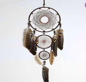 Attrape-rêves personnalisé de qualité supérieure avec plumes suspendues pour la décoration murale de la chambre à coucher, cadeau idéal pour la maison - Product Image 2