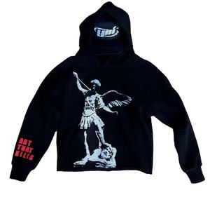 เสื้อฮู้ดผู้ชายสไตล์สตรีทแวร์สั่งทำพิเศษ ผ้าฝ้าย 100% ทรงโอเวอร์ไซส์ พิมพ์ลายพัฟฟ์ ผ้าฟลีซ มีฮู้ด เป็นมิตรกับสิ่งแวดล้อม เหมาะสำหรับฤดูหนาว ไม่มีขอบดิบ - Product Image 3