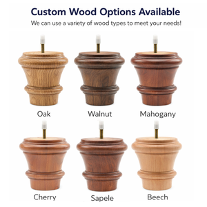 Solid Wood Round Turned Heavy Duty Sofa Legs for Sofa <b>Chair</b> Bed Cabinet-Living Room Furniture - Product Image 3