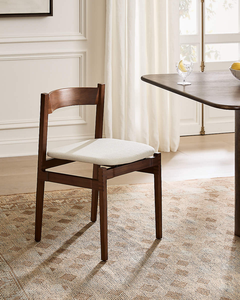 Chaise de salle à manger ergonomique moderne en bois avec siège rembourré et structure en bois massif pour appartements, hôtels, villas et salons - Product Image 6