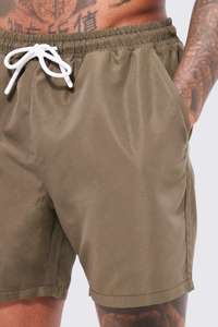 <b>Men</b> Mid Casual <b>Corduroy</b> Sweat <b>Shorts</b> with Elastic Waist and Side Pockets Quick Dry Breathable Acid Wash OEM - Product Image 2