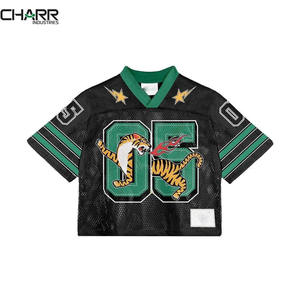 Mode Football recadrée maillot manches rayé sport maille maillot haut court maille Football maillot haut court manches courtes maille - Product Image 1