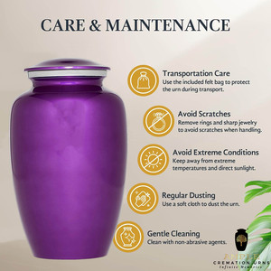 โกศบรรจุอัฐิสไตล์ยุโรปสีม่วง ขนาด 10 นิ้ว เป็นมิตรกับสิ่งแวดล้อมและทนทาน - Product Image 5