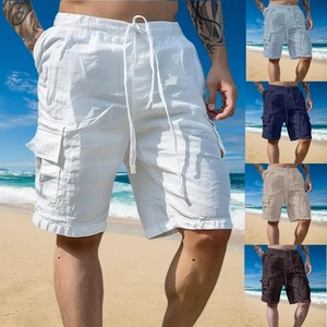 Nuevo estilo de verano para hombres Waffger moda casual deportes al aire libre estilo de playa pantalones cortos con cordón de color sólido - Product Image 1