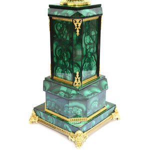 Colección de prestigio hecha a mano de malaquita Serie de joyas Verdant Opulence con tacto real adornado radiante - Product Image 6