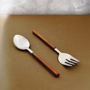 PRODUIT MAIN Blanc Handel Antique Qualité Top Vente Métallique Salade Serveur Ensemble Spatules Cuillères Fabriqué en Inde - Product Image 4
