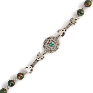 กำไลข้อมือแฟชั่นเงินสเตอริง925พร้อมชิ้นหินหยก - Product Image 3