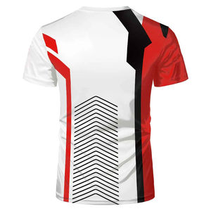 100% Polyester Dry Fit Sportswear Logo personnalisé imprimé T-shirts de sublimation vierges T-shirts tricotés à motif solide - Product Image 2