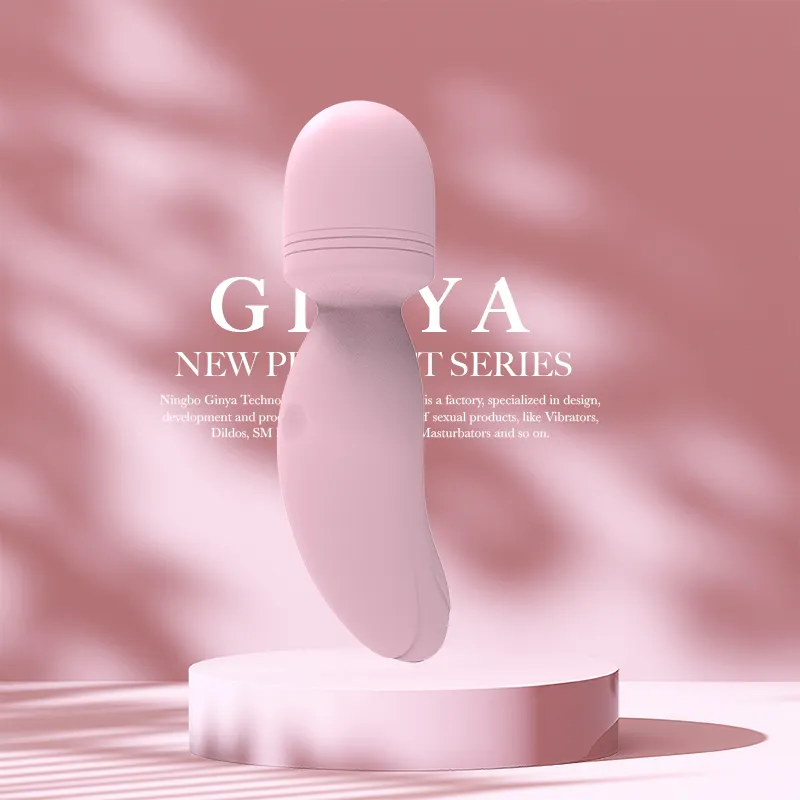 GINYA Mini AV Wand Massager giocattoli del sesso femminile vibratore in Silicone liquido massaggiatore per il rilassamento muscolare a vibrazione Super forte per ragazze