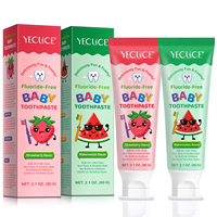 Dentifrice pour enfants YECUCE 60g, sans danger à avaler, saveur naturelle de fraise et de pastèque, nettoyage doux pour les soins des dents de bébé
