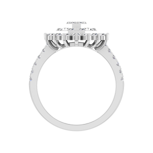 Bague de fiançailles à double halo en or massif 14 carats au design floral élégant IGI bijoux personnalisés en diamant cultivé en laboratoire pour femmes 2025 mariages - Product Image 4