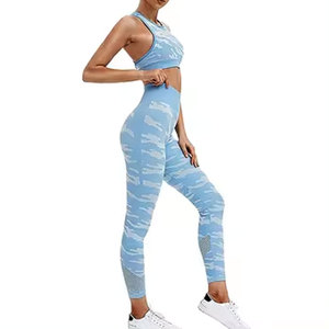 Conjunto Deportivo para Mujer, Pantalones Altos y Top, Logotipo Personalizado, Transpirable, Sin Costuras, Conjunto de Yoga, Spandex/Nailon, Ecológico - Product Image 1