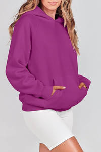 Fabricant de sweats à capuche surdimensionnés pour femmes avec logo personnalisé, en coton épais, brodés, sans cordon - Product Image 5