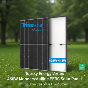 Panneau solaire monocristallin PERC Topsky Energy Vertex 460W, cellule 210 mm, couvercle avant en verre - Product Image 3