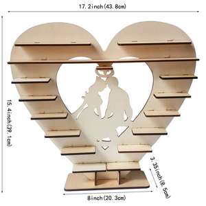 Exhibidor de Madera Moderno en Forma de Corazón para Regalos, Postres, Chocolate y Alimentos - Product Image 3