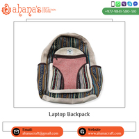 Mochila Unisex para Portátil Ahana's de 15 Pulgadas, Estilo Japonés, Hecha a Mano con Algodón/Cáñamo, Cierre de Cremallera, Capacidad de 36-59L, para Uso Diario y al Aire Libre