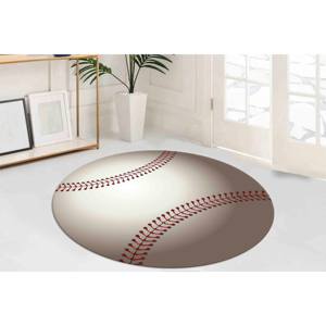 พรมลายเบสบอล: ลายวงกลม, สำหรับห้องเด็กผู้ชาย, ซักเครื่องได้, พรมเนื้อนุ่มแบบไม่ถักทอ - Product Image 3