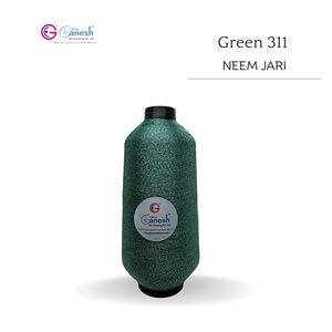 Vert 311 Couleur 180D Neem Jari Métallique Flora Jari Fil à Broder Haute Ténacité Lurex Polyester pour Tricotage Main - Product Image 2