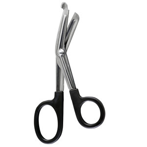 Instrumentos quirúrgicos ortopédicos de primera calidad, tijeras de vendaje de anillo de plástico negro de 16cm, acero inoxidable, primeros auxilios médicos, seguridad Mol - Product Image 2