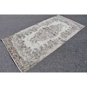 พรมข้างเตียงทรงสี่เหลี่ยมผืนผ้าขนกระต่ายเทียม4.7x9.1ft สีน้ำตาลวินเทจแบบดั้งเดิม - Product Image 3