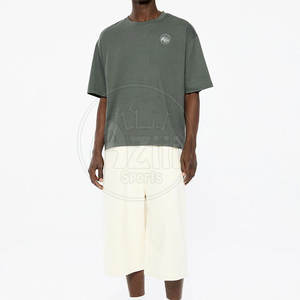 Concevez votre propre logo de couleur unie T-shirt coupe carrée confortable pour hommes Prix raisonnable T-shirt coupe carrée pour hommes - Product Image 4