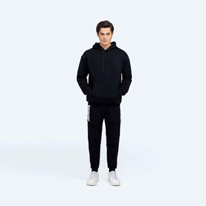 เสื้อสวมหัวแบบมีฮู้ดแบบบางใส่ได้ทั้งชายและหญิงเสื้อสเวตเตอร์แบบสวมหัวไหล่ตกพิมพ์ลายกราฟิกแบบกำหนดเอง - Product Image 1