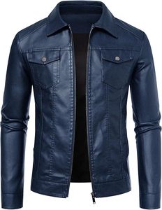 Fashionable Best Winter Men's Leather <b>Jacket</b> <b>Plus</b> <b>Size</b> Solid Pattern <b>Waterproof</b> Breathable Reasonable Price - Product Image 1