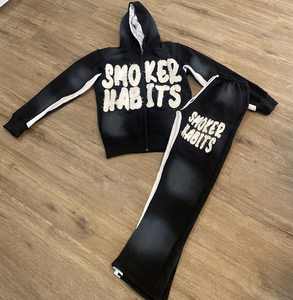 เสื้อครอปผ้าฝ้ายสำหรับผู้ชายเสื้อครอปแบบวินเทจผ้า100% มีฮู้ดปักลาย - Product Image 6